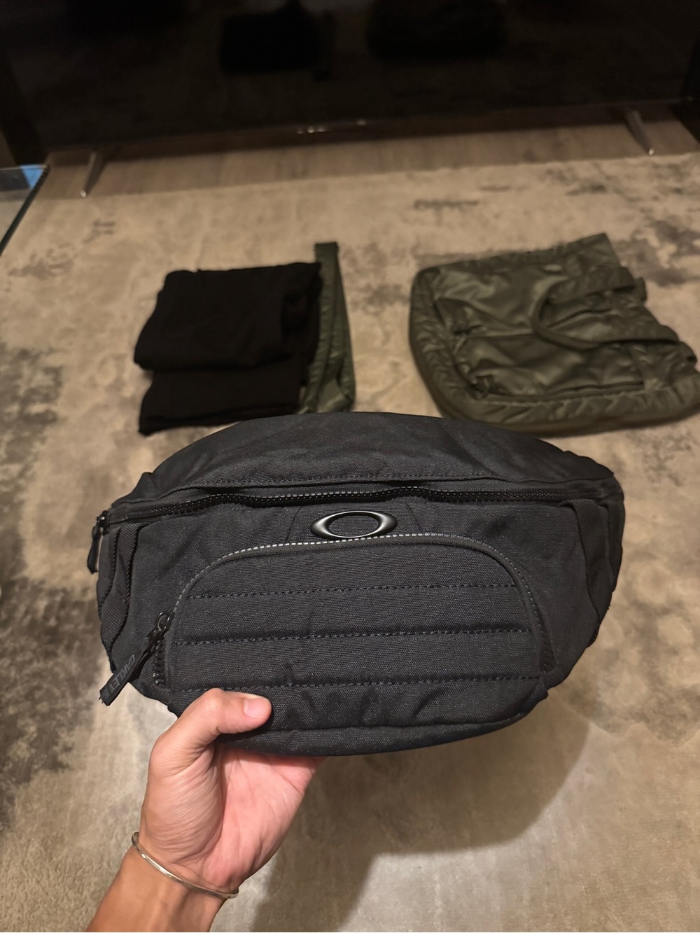 Oakley Black Enduro Belt Bag with Subtle Logo